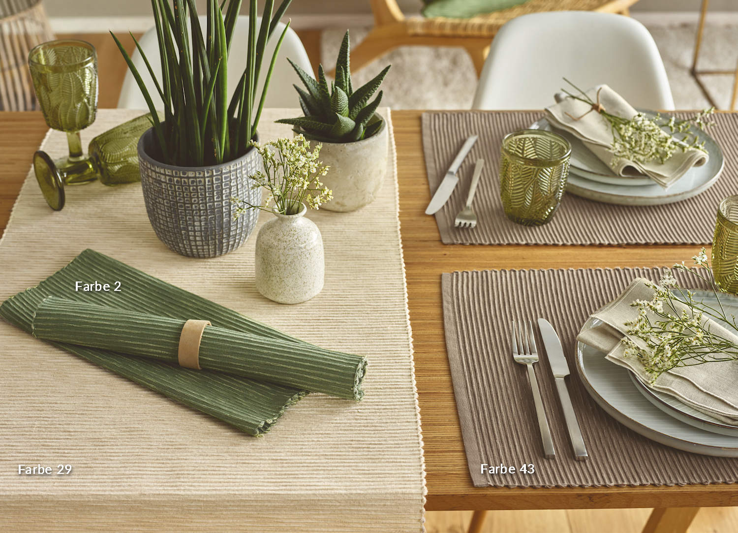 Platzsets aus Rips von Sander & home | sander Tischwäsche table
