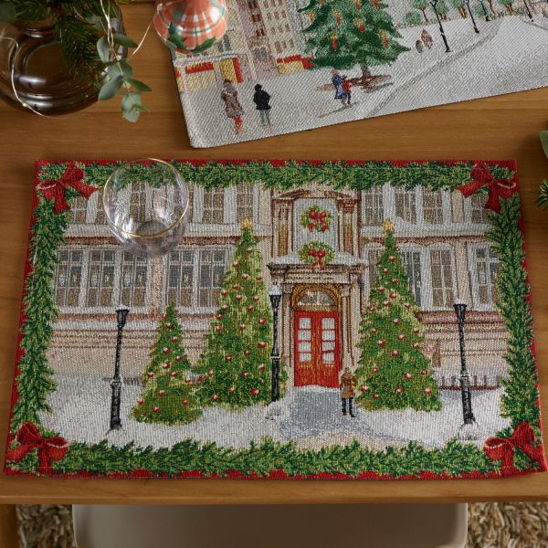 2 Tischsets Gobelin WELCOME X-MAS